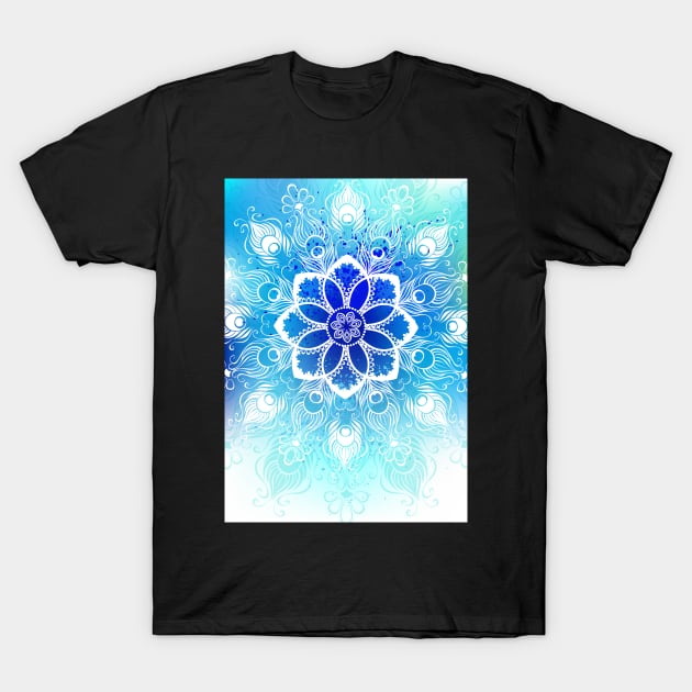 Design with White Mandala T-Shirt by Blackmoon9